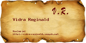 Vidra Reginald névjegykártya