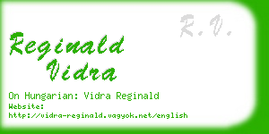 reginald vidra business card